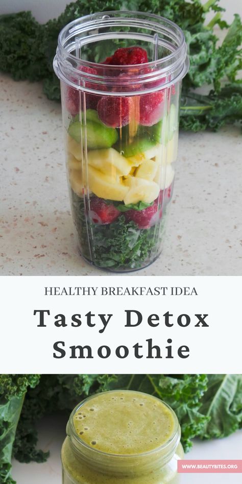 Kale Recipes Smoothie, Detox Breakfast Ideas, Cleanse Salad, Wellness Foods, Detox Green Smoothie, Kale Smoothie Recipes, Super Healthy Snacks, Green Diet, Healthy Eating Guide