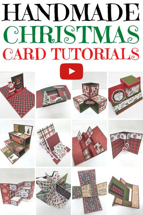 12 amazing handmade Christmas card tutorials that are easy to follow. Make DIY Christmas cards this season for all your family and friends! #einatkessler #Christmas #cards #handmade #DIY Fun Fold Christmas Cards Handmade, Christmas Fun Fold Card Ideas, Pop Up Christmas Cards Diy Templates, Fancy Fold Card Tutorials How To Make, Easy Fun Fold Christmas Cards, Fun Fold Christmas Cards Tutorials, Cute Christmas Cards Handmade Pop Up, Diy Christmas Cards Cricut, Christmas Cards Handmade Diy