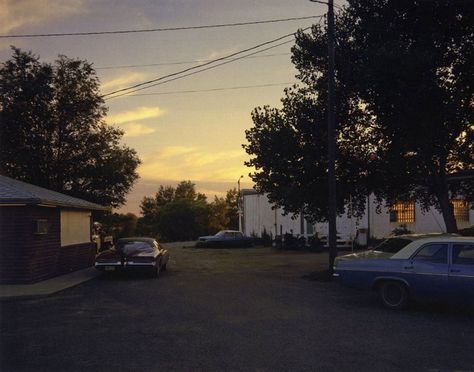 Stephen Shore, from A Road Trip Journal, 1973 Road Trip Journal, Trip Journal, Photography Sky, 70s Aesthetic, Trailer Park, Life Is Strange, Street Scenes, Color Photography, Small Towns