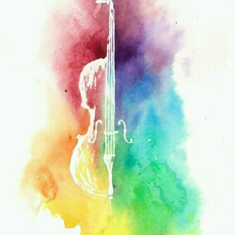 Cello Art, Violin Art, Rainbow Painting, Kunst Inspiration, Seni Cat Air, Musical Art, 수채화 그림, Art Abstrait, Art Music