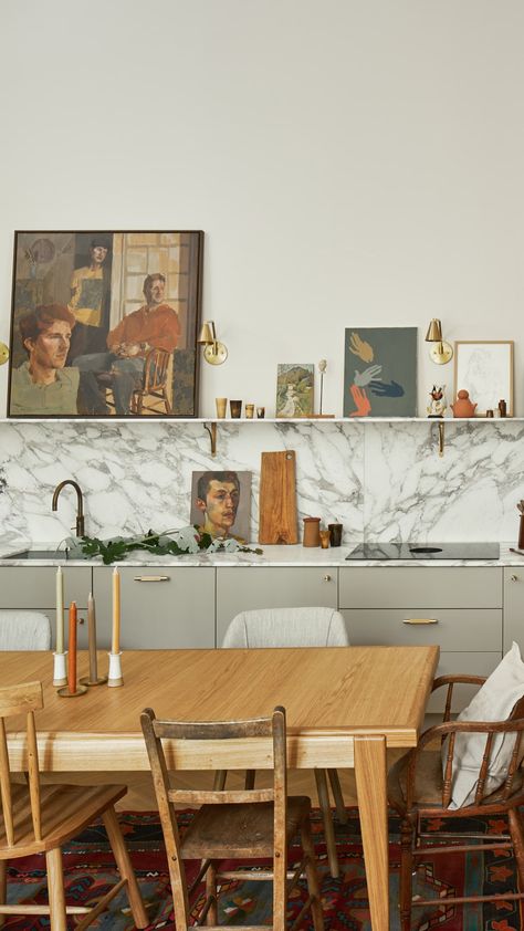 Three clever layouts to make the most of a small kitchen | House & Garden Small City Kitchen, Tiny Galley Kitchen, One Wall Kitchen, Marble Box, Walnut Kitchen, Galley Kitchens, Walnut Cabinets, U Shaped Kitchen, Galley Kitchen