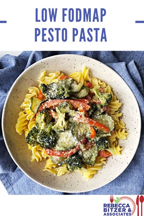 Following a low FODMAP diet has been incredibly helpful for many of those suffering from these IBS symptoms throughout their life. This recipe is a perfect start for better digestive health! Low Fodmap Chicken Pesto Pasta, Low Fodmap Pesto, Pasta With Pesto Sauce, Low Fodmap Pasta, Pesto Pasta Sauce, Pasta With Sauce, Ibs Friendly Food, Fodmap Recipes Dinner, Low Fodmap Recipes Dinner