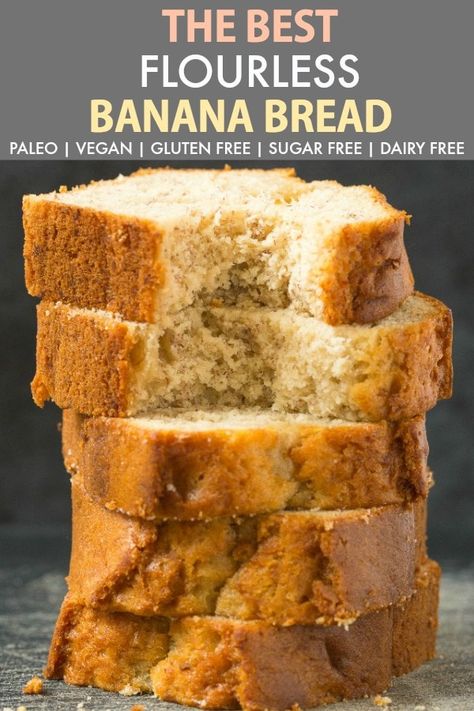 Banana Bread Paleo, Breakfast Cake Healthy, Vegan Gluten Free Banana Bread, Flourless Banana Bread, Bread Calories, Breakfast Paleo, Sweet Banana Bread, Coconut Flour Bread, Paleo Banana Bread