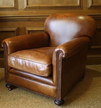 Old Leather Chair, Fireplace Round, Round Sofas, Hidden Speakers, 1930s Furniture, Club Chair Recliner, Wicker Chair Cushions, Brown Leather Chairs, Deco Chairs