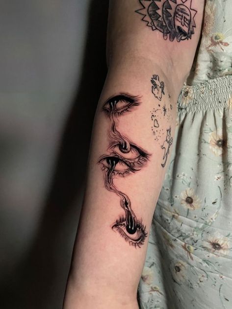 Led Tattoo, Tattoos Creepy, Left Arm Tattoos, Simple Tattoos For Guys, Surreal Tattoo, Soul Tattoo, Tattoo Style Drawings, Thigh Tattoos Women, Tattoo Project