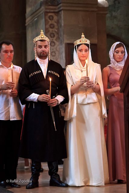 Traditional Georgian wedding in Mccheta Weddings In Different Cultures, Georgian Wedding, Georgian Dress, Orthodox Wedding, Modern Costumes, Traditional Bride, Wedding Costumes, Traditional Wedding Dresses, Jolie Photo