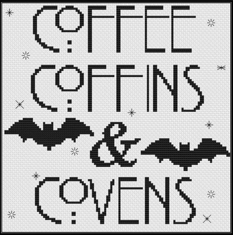 Witchy cross stitch pattern Witchy Sleeve, Goth Cross Stitch, Pixel Macrame, Witchy Cross Stitch, Fair Isle Knitting Patterns, Crochet Clothing And Accessories, Pixel Pattern, Crochet Tapestry, Crochet Stitches Tutorial