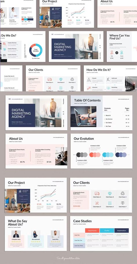 Digital Marketing Agency PowerPoint Presentation Template - 16 Unique creative slides Digital Marketing Presentation Design, Marketing Agency Portfolio, Digital Marketing Portfolio, Catalogue Design Templates, Startup Presentation, Marketing Portfolio, Marketing Proposal, Agency Portfolio, Marketing Presentation