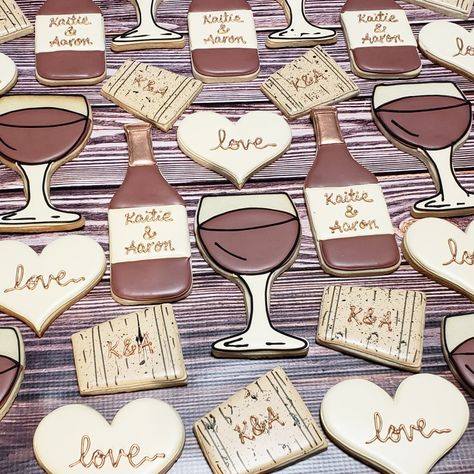 When your bridal shower is at a winery...#winery #winecookies #sugarcookies Wine Bridal Shower Cookies, Wine Cookies Decorated, Empire Cookies, Empire Cookie, Wine Cookies, Bridal Shower Wine, Bridal Shower Cookies, Cookies Decorated, Wedding Cookies