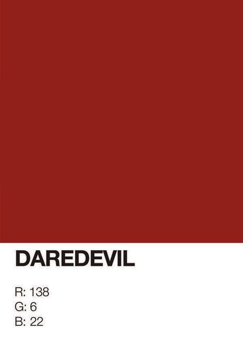 Daredevil Painting, Pantone Colours, Pantone Colour Palettes, Matt Murdock, Marvel Daredevil, Poster Minimalist, Color Inspo, Colour Board, Red Aesthetic