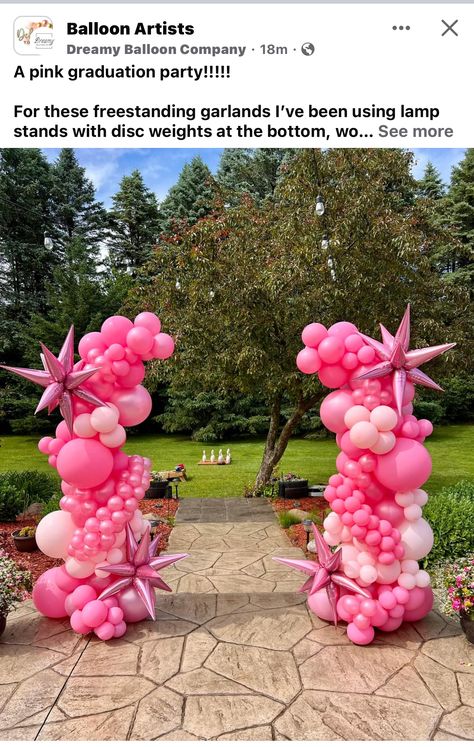 Balloon Columns Ideas Birthday, Pink Balloon Columns, Birthday Balloon Columns, Donut Balloon Column, Balloon Organization Ideas, Pink And Blue Balloon Column, Balloon Columns Ideas, Organic Balloon Column, 2 Color Balloon Column