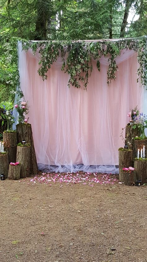 Wedding backdrop Cottage Core Photo Backdrop, Fairy Party Photo Backdrop, Bach Party Photo Backdrop, Fairy Backdrop Ideas, Fairy Tale Photo Booth, Enchanted Forest Baby Shower Backdrop, 21st Birthday Decorations Outdoor, Enchanted Forest Birthday Backdrop, Cottagecore Photo Backdrop