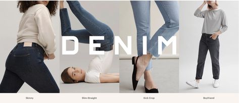 Everlane denim category banner Category Banner Design, Jeans Banner Design, Fashion Banner Design Layout, Clothing Banner Design, Fashion Banner Design Ideas, Denim Banner, Fashion Banner Design, Jeans Website, Denim Photography