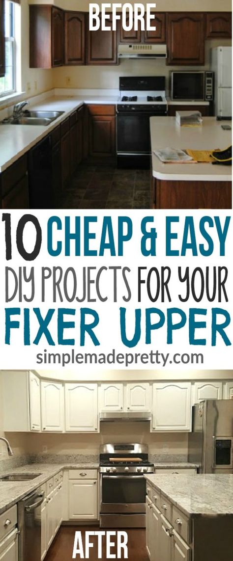 We bought a fixer upper home that needed a lot of work! These 10 home improvement projects fit our budget and we saved so much money! We ended up selling our house and made a huge profit and return on investment! If you are renovating a house, start with these DIY home hacks! Diy Home Hacks, Fixer Upper Home, Easy Home Improvement, Return On Investment, Diy And Home Improvement, Up House, Décor Boho, Diy Renovation, Trendy Home