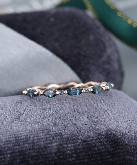 London Blue Topaz Wedding Band Women Solid 14K Rose Gold - Etsy Blue Topaz Wedding Band, Blue Wedding Band, Wedding Band Vintage, Wedding Band Women, Plus Size Rings, Sapphire Wedding Band, Vintage Wedding Band, Rose Gold Wedding Bands, Blue Topaz Stone