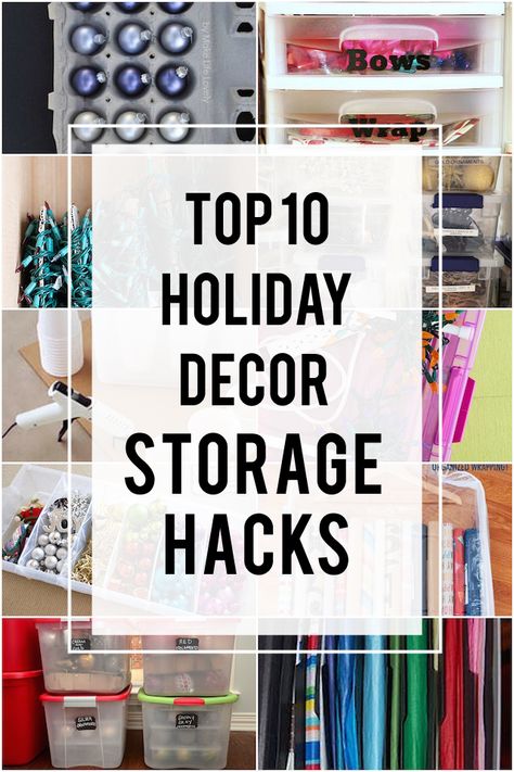 #7 is genius - will save me so much time next year! Hacks for storing all your holiday and Christmas decorations. Store Holiday Decorations, Holiday Decor Storage, Holiday Organization, Messy Kids, Holiday Storage, Christmas Organization, Project Organization, Decor Storage, Life Series