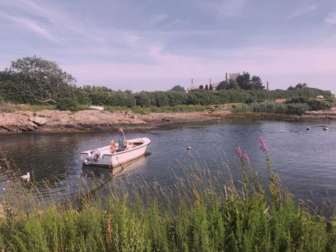 boat. lake. wildflowers. summer. blue sky. wallpaper. newport. Vintage Coastal Aesthetic, East Coast Summer Aesthetic, East Coast Aesthetic, East Coast Summer, Nantucket Summer, Coast Aesthetic, Cornelia Street, East Coast Beaches, Summer Boats