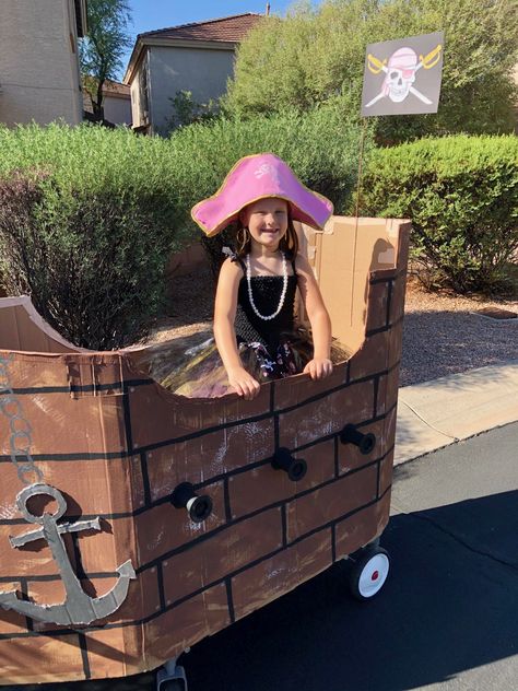 Diy Pirate Ship, Pirate Ships Diy, Diy Pirate, Pirate Costume Diy, Day Of The Dead Party, Pirate Flag, Radio Flyer, Pirate Hats, Halloween 2022