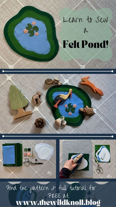 Felt Play Mat Diy, Play Mat Diy, Diy Montessori Toys, Felt Play Mat, Felt Crafts Diy, Body Of Water, Henry David Thoreau, Pattern Tutorial, Sewing Toys