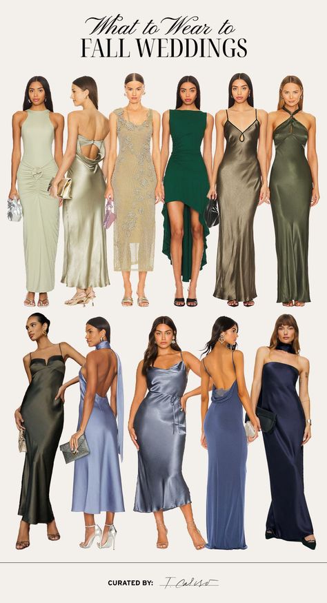 I’ve always been a fan of all things wedding-related, and that goes for finding the perfect wedding guest dress. Fall wedding season is slowly creeping up, and if you’re attending a fall wedding this year, I rounded up my favorite dress options for wedding guests! Whether you’re headed to something black tie or searching for cocktail attire, you’ll find a dress for any dress code for you to dance the night away in. Tap to shop my favorite fall wedding guest dresses! Satin Guest Wedding Dress, What To Wear Over Wedding Guest Dress, Formal Vs Semi Formal Wedding Attire, Fall Black Tie Wedding Guest, Semi Formal Fall Dress, Wyoming Wedding Guest Attire, Guest Wedding Outfits Fall, Fall Wedding Guest Dress Semiformal, Wedding Guest Semi Formal Dress