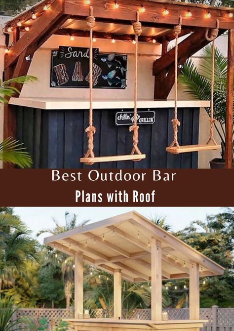 Best Outdoor Bar Plans with Roof Outside Deck Bar Ideas, Backyard Bar Bbq Area, Hot Tub Gazebo With Bar, Outdoor Bar Plans How To Build, Outdoor Mini Bar Ideas Backyards, Outside Pool Bar Ideas, Diy Bar Backyard, Poolside Bar Ideas Diy, Outdoor Bar Diy Plans