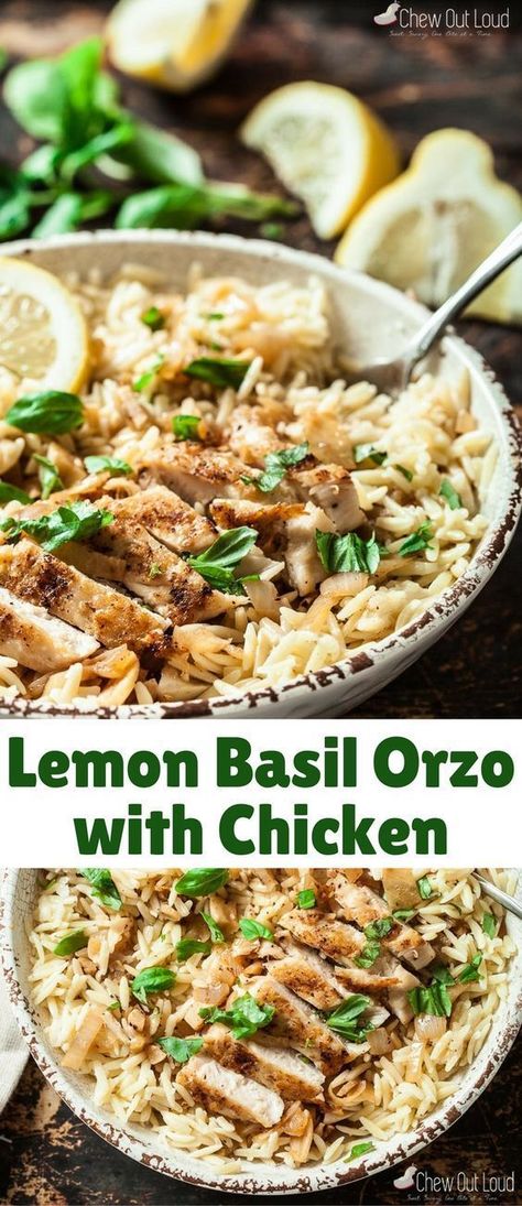 This Lemon Basil Orzo with Chicken is quick, easy, and absolutely scrumptious. It's the ultimate spring-summer dinner; light yet incredibly tasty. It's an instant hit you can count on. Lemon Basil Orzo, Basil Orzo, Orzo With Chicken, Dinner Light, Easy Summer Dinners, Lemon Basil, Summer Recipes Dinner, Easy Summer Meals, Crescent Roll