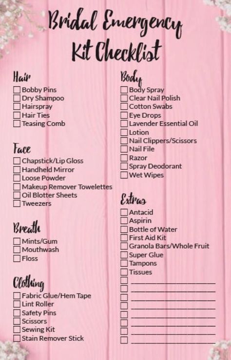 Moh Toast, Emergency Kit Checklist, Bridal Emergency Kits, Moh Duties, Personal Attendant, Wedding Emergency Kit, Wedding Day Checklist, Wedding Kit, Bridesmaid Duties