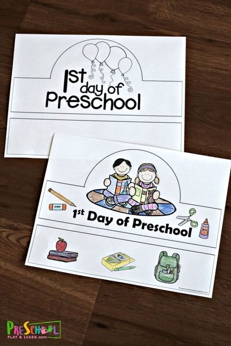 Preschool First Week, Preschool Hat, 1st Day Of Preschool, Back To School Coloring Pages, Coloring Pages For Preschool, Preschool Teacher Outfits, September Preschool, Preschool First Day, First Day Of Preschool