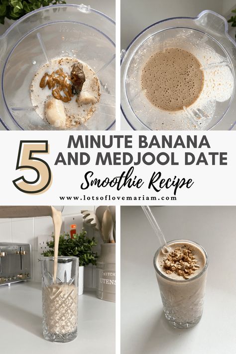 The Best Date Smoothie Recipe To Fuel Your Mornings — Lots of Love Mariam Chai Smoothie Recipes, Date Smoothie Recipes, Date Smoothie, Healthy Breakfast On The Go, A Healthy Breakfast, Breakfast On The Go, Good Dates, Easy Healthy Breakfast, Healthy Eating Recipes