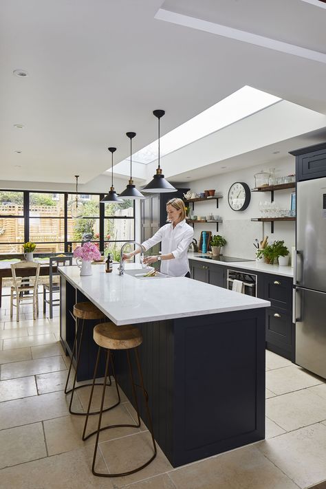 Real kitchen: a remodel makes way for an open-plan kitchen diner | Real Homes Modern Kitchen Open Plan, Kitchen Diner Extension, Open Plan Kitchen Dining Living, Open Plan Kitchen Diner, Open Plan Kitchen Dining, Open Plan Kitchen Living Room, Real Kitchen, Kitchen Dining Living, Kitchen Room Design