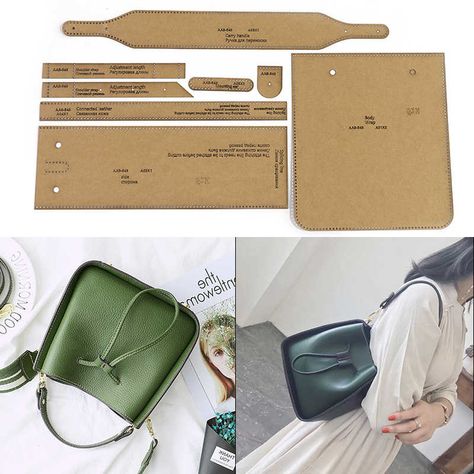 1Set DIY Kraft Paper Template New Women's Shoulder Bags Crossbody Bags Leather Craft Pattern DIY Stencil Sewing Pattern 22*19cm|Leathercraft Tool Sets| - AliExpress Bucket Bag Sewing Pattern, Simple Leather Bag, Sac En Cuir Diy, Messenger Bag Patterns, Diy Messenger Bag, Craft Fashion, Crossbody Bag Pattern, Bag Sewing Pattern, Sac Diy