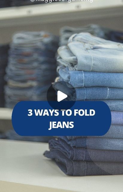 Packing Jeans For Travel, Fold Jeans For Shelf, How To Fold Jeans For Drawers, How To Store Jeans In Drawer, Folding Denim Jeans, How To Fold Jeans For Packing, Folding Jeans To Save Space In Drawers, Folding Jeans For Drawers, Pants Folding Hacks Space Saving