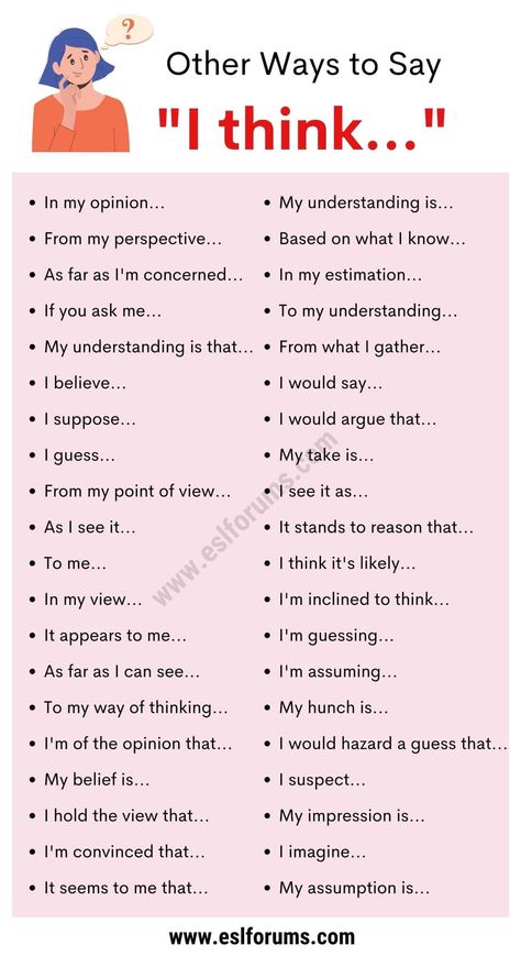 Discussion Post Response, I Think Synonyms, Ways To Say And, Words To Say Instead Of Asked, Ways To Say Because, Other Ways To Say Said, Words To Make You Sound Smart, Professional Ways To Say Things, Ways To Say But