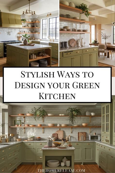 OMG! Just found the most gorgeous green kitchen ideas ever! From dreamy sage green cabinets to bold dark green accents, these designs are a total must-see! Retro Kitchen Design, Sage Green Cabinets, Green Kitchen Ideas, Light Green Kitchen, Sage Kitchen, Green Kitchen Designs, Old World Kitchens, Green Kitchen Decor, Retro Kitchens