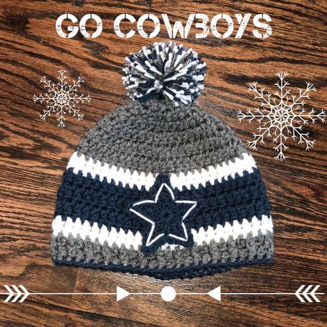 Custom Crochet ⭐️Dallas Cowboys⭐️Beanie #gocowboys #americasteam Dallas Cowboys Crochet, Cowboys Crochet, Sports Crochet, Football Crochet, Beanie Ideas, Cowboy Hat Pattern, Cowboy Crochet, Cowboys Hat, Custom Crochet Hooks