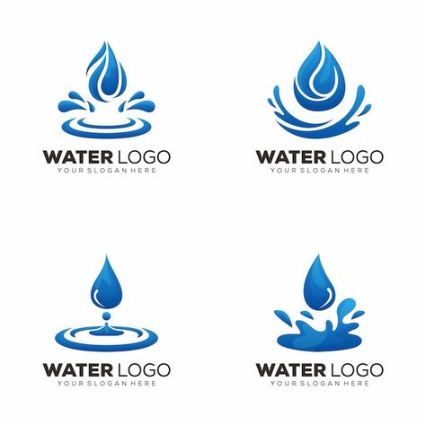 Water Logo Branding, Water Logo Design Ideas, Bottled Water Logo, Refilling Station, Water Logo Design, Water Bottle Logos, Logo Design Water, Save Water Poster, Water Drop Vector