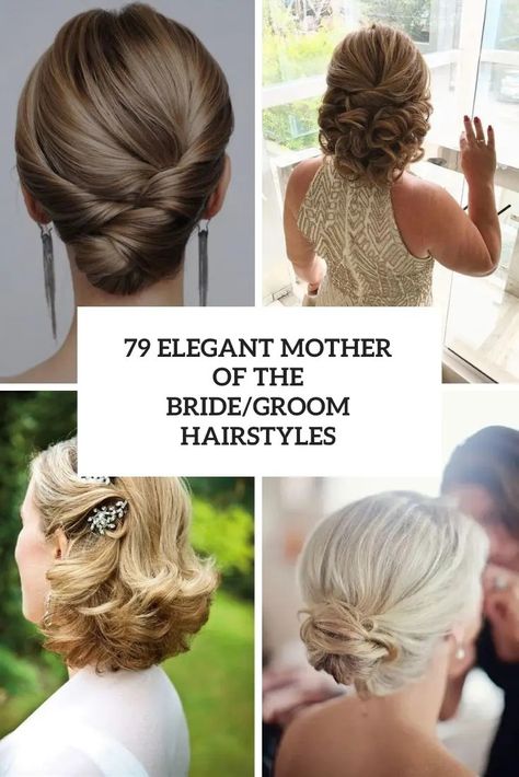 elegant mother of the bride groom hairstyles cover Hairdos For Weddings, Mother Of The Bride Hairdos, Mother Of The Groom Hairstyles, Elegant Mother Of The Bride, Sophisticated Hairstyles, Mother Of The Bride Hair, Mom Hairstyles, Bride Hair, Short Wedding Hair