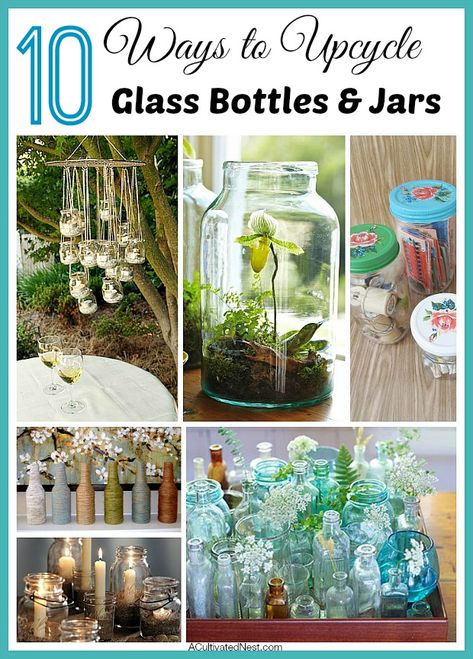 Upcycle Glass Bottles, Baby Food Jar Crafts, Crafts With Glass Jars, Empty Wine Bottles, Glass Bottle Diy, Diy Glass Bottle Crafts, Baby Food Jars, Glass Bottle Crafts, Jar Diy