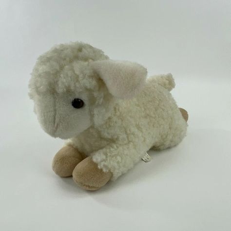 Sheep Soft Toy, Lamb Plush Aesthetic, Old Plushie, Sheep Plushies, Old Stuffed Animals, Lamb Plushie, Stuffed Lamb Toy, Sheep Stuffed Animal, Vintage Plushies