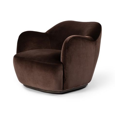 Living Room | JULIUS SWIVEL CHAIR Swivel Club Chairs, Swivel Barrel Chair, Amber Interiors, Four Hands, Barrel Chair, Modern Furniture Living Room, Burke Decor, Swivel Chair, Club Chairs