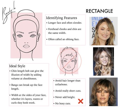 Rectangle Face Shape - The Best (& Worst) Hairstyles Haircuts For Rectangle Face, Hairstyles For Rectangular Faces, Worst Hairstyles, Worst Haircuts, Rectangle Face Shape, Oblong Face Hairstyles, Oblong Face Shape, Rectangle Face, Pale Makeup