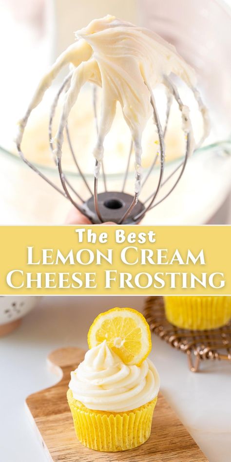 Lemon Cream Cheese Icing, Cheese Frosting Recipe, Frosting Recipes Easy, Lemon Cream Cheese Frosting, Lemon Cream Cheese, Lemon Frosting, Cake Frosting Recipe, Homemade Frosting, Cream Cheese Frosting Recipe