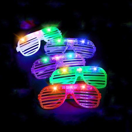 Party Favor For Adults, Neon Sweet 16, Neon Pool Parties, Sunglasses Favors, Shutter Glasses, Glow Theme Party, Light Up Party, Light Up Toys, Sunglasses Party Favor