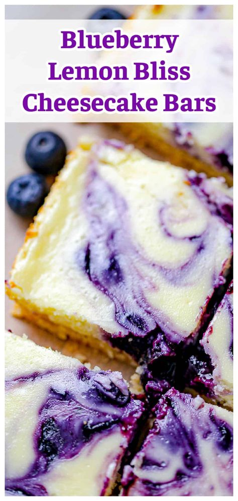 Lemon Blueberry Cream Cheese Bars, Easy Blueberry Lemon Desserts, Lemon Blueberry Cheesecake Cake Recipe, Blueberry Lemon Cheesecake Recipes, Lemon Berry Desserts, Lemon Cheesecake Brownies, Lemon Blueberry No Bake Desserts, Easy Lemon Cheesecake Bars, Blueberry And Cream Cheese Recipes