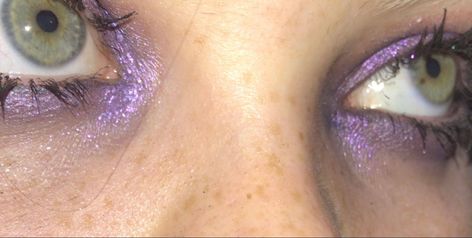 Glowing Purple Eyes Aesthetic, Purple Whimsigoth Aesthetic, Whimsigoth Makeup Aesthetic, Purple Eyeshadow Green Eyes, Purple Whimsigothic Outfit, Whimsical Eye Makeup, Whimsical Makeup Fairies, Whimsygoth Makeup, Whimsy Goth Makeup