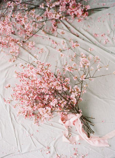 Cherry Blossom Bouquet, Cherry Blossom Wedding Theme, Sakura Blossoms, Bridal Editorial, Cherry Blossom Wedding, Ootd Spring, 100 Layer Cake, Flower Beauty, Wedding Themes