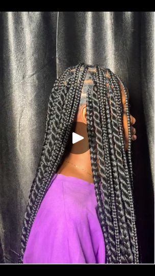 Braids And Twists Mixed Together, Small Braids With Color, Box Braids And Twist Mixed, Twists And Braids Mixed, Braids And Twists Mixed, Braid And Twist Combo, Mixed Braids Hairstyles, Braided Hairstyles Videos, Braids And Twist