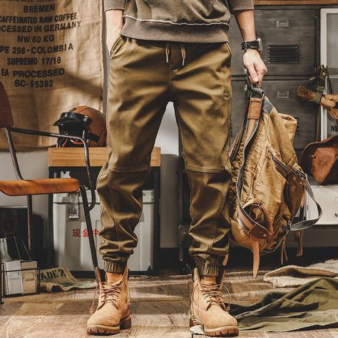 American Retro Function Pants Men's Loose Straight Military Jogger Beamed Harem Pants Pocket Men Vintage Fashion, Vintage Cargo Pants, Streetwear Spring, Style Cargo Pants, Pilot Jacket, Streetwear Clothes, Black Cargo Pants, Streetwear Mens, Mens Pants Fashion