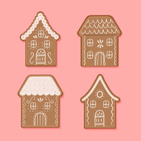 House Doodle, Ginger House, Gingerbread House Cookies, Gingerbread House Decorations, Vector Christmas, Christmas Gingerbread House, Gingerbread Houses, Christmas Window, Noel Christmas