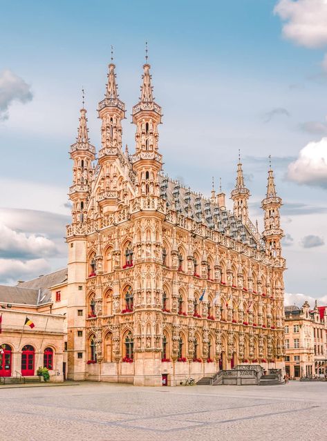 European Buildings, Gaudi Buildings, Leuven Belgium, German Architecture, Gothic Design, European Architecture, Cathedral Church, Unique Buildings, Classic Architecture